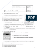 Ficha de avaliação de Ciências Naturais do 7ºAno - HistTerra, Estrutura interna, Deriva e Tectónica Placas