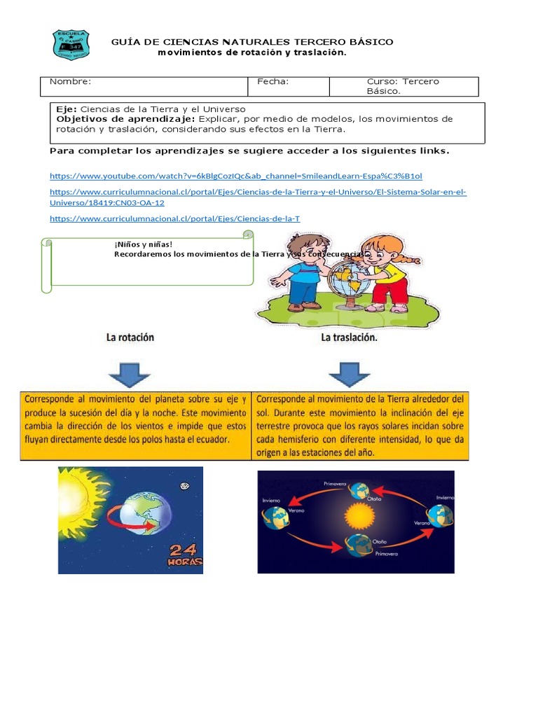 Movimientos de la Tierra para Niños | PDF | Tierra | Dom