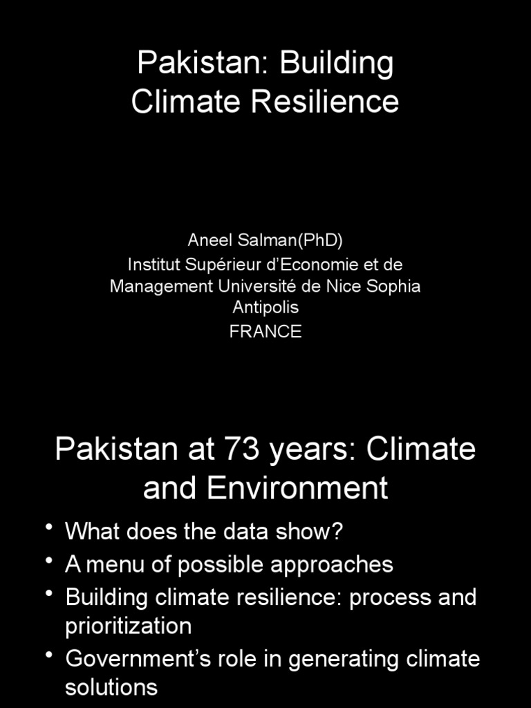 Pakistan's Climate Resilience Strategies | PDF | Climate Change ...