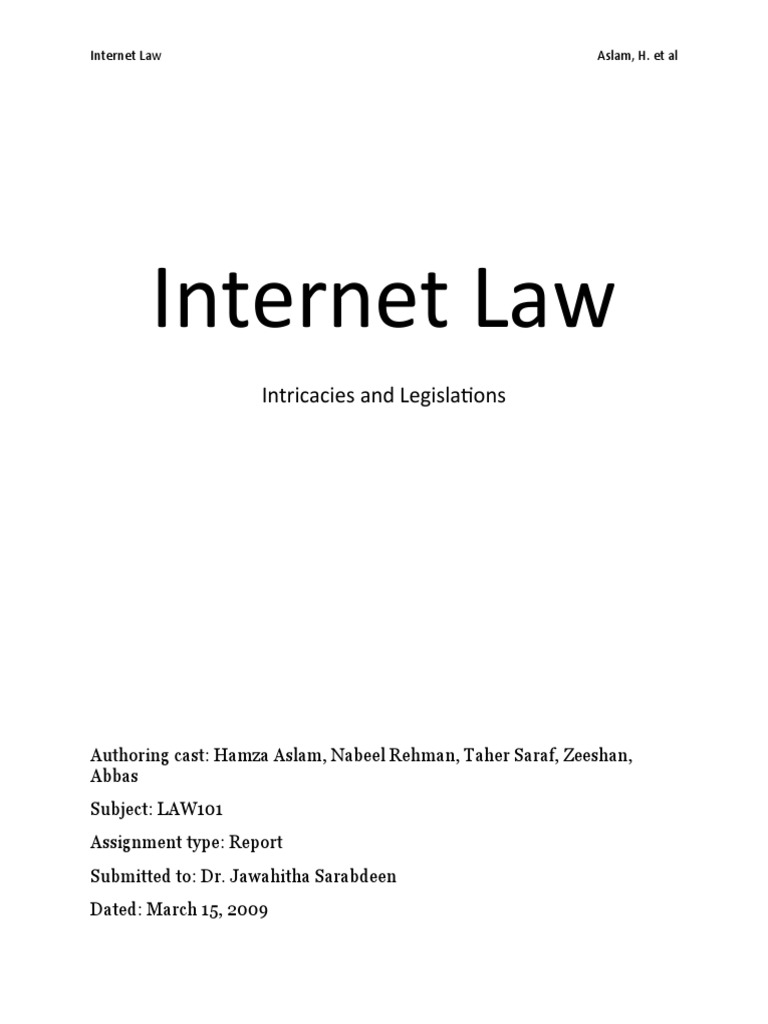 Internet Law: Key Issues and Cases | PDF | Human Rights | Intellectual ...