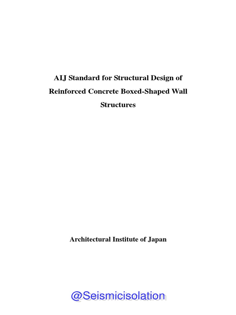 AIJ Guidelines for Box-Shaped Wall Structures | PDF | Concrete ...