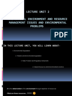 Lecture Unit 2: The Natural Environment and Resource Management Issues and Environmental Problems