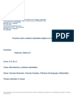 Proyecto Sobre Cuidados Saludables (Higiene en Los Alimentos)