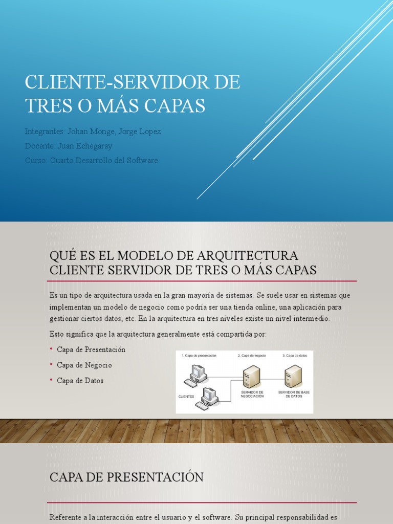 Arquitectura Cliente-Servidor de Tres Capas | PDF | Modelo cliente ...