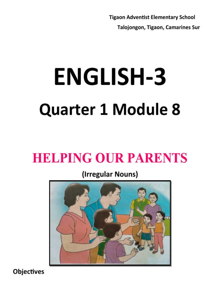 English3 Quarter 1 Module 8 PDF Plural Prayer