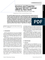 Microstructure and Properties of Hvof-Sprayed Nicraly Coatings Modified by Rare Earth