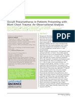 Occult Pneumothorax in Patients Presenting With Blunt Chest Trauma: An Observational Analysis