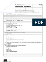 Class 9 Chapter 4 Worksheet Math Linear Equations in Two Variables