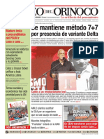 Edición Impresa Correo Del Orinoco Nº. 4.085 Lunes 26 de Julio de 2021