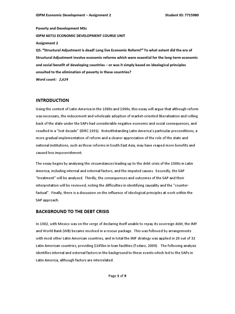 Structural Adjustment and Economic Reform | PDF | Structural Adjustment ...