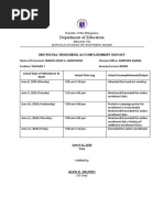 Department of Education: Individual Workweek Accomplishment Report