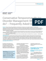 Conservative Temporomandibular Disorder Management: What DO I Do? Frequently Asked Questions