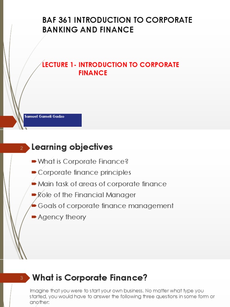 Baf 361 Introduction To Corporate Banking and Finance | PDF | Equity ...