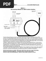 BIM-01-1 Bus Interface Module For OBD-II Vehicle Interface: MAN #650341:C