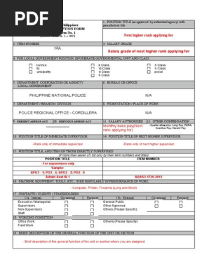 Copy of DBM-CSC Form No. 1 Position Description Forms