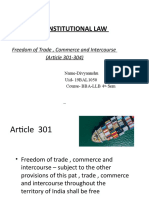 Constitutional Law: Freedom of Trade, Commerce and Intercourse (Article 301-304)
