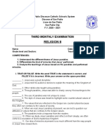 San Pablo Diocesan Catholic Schools System Third Monthly Exam