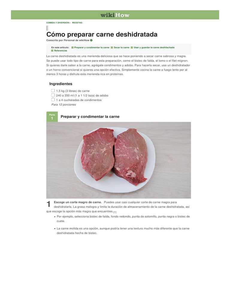 Cómo preparar carne deshidratada (con imágenes) - wikiHow