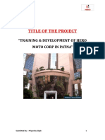 Title of The Project: "Training & Development of Hero Moto Corp in Patna"