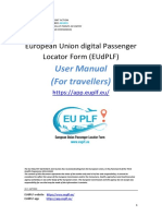 User Manual (For Travellers) : European Union Digital Passenger Locator Form (Eudplf)