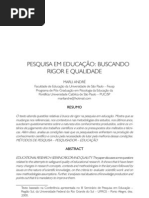 PESQUISA EM EDUCAÇÃO buscando rigor e qualidade - Marli André
