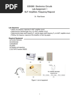 EEN360: Electronics Circuits Lab Assignment 1 BJT Amplifiers Frequency Respond