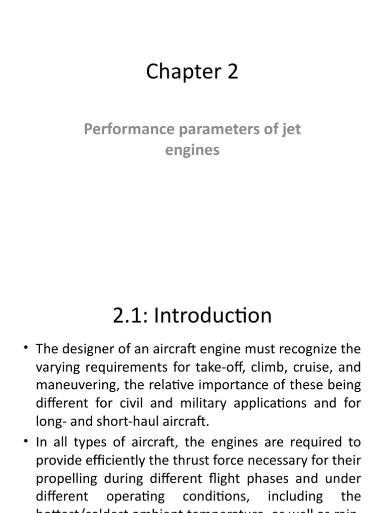 Performance Parameters of Jet Engines | PDF | Jet Engine | Thrust