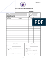 Inspection and Acceptance Report: Entity Name: - Fund Cluster