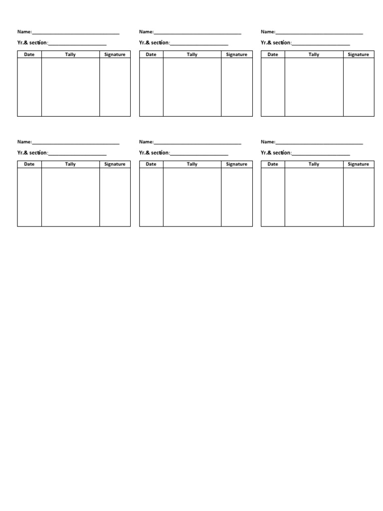 Recitation Log Template | PDF
