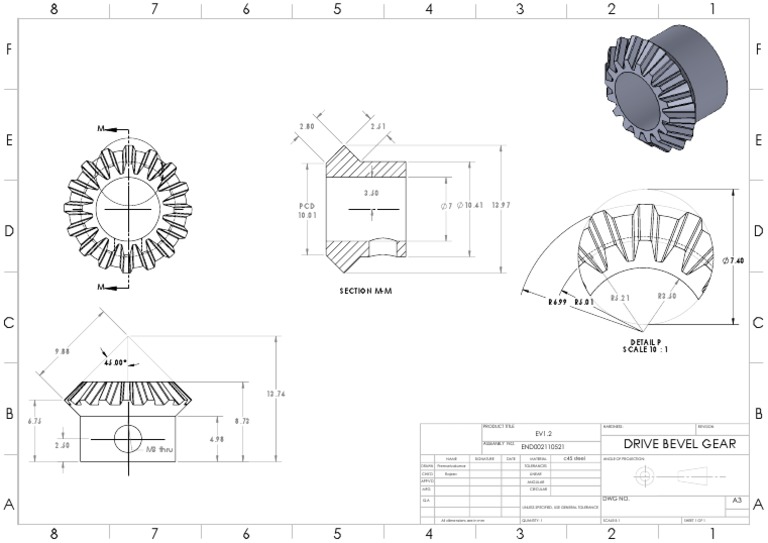 Drive Bevel Gear 1.2 PDF Kinematics Mechanical Engineering