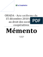 Ohada Acte Uniforme 2010 Societes Cooperatives 1