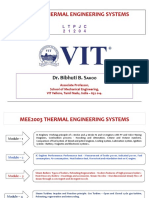 Mee2003 Thermal Engineering Systems: Dr. Bibhuti B. S