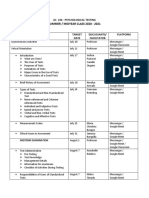 Summer / Midyear Class 2020 - 2021: GC 246 - Psychological Testing