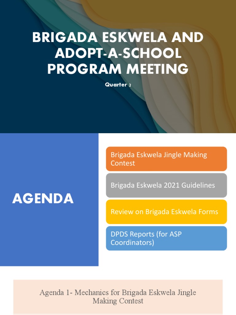 Brigada Eskwela 2021 Meeting Agenda | PDF | Quarantine | Business