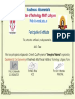 Institute of Technology (MMIT) Lohgaon: Participation Certificate