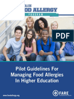 Pilot Guidelines For Managing Food Allergies in Higher Education