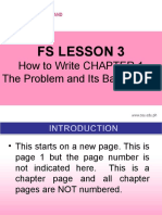 Fs Lesson 3: How To Write CHAPTER 1 The Problem and Its Background