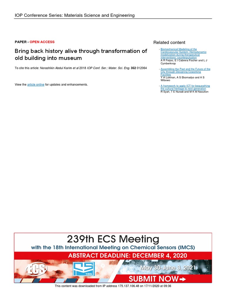 Transformation Of Old Building Into Heritage Museum Pdf Museum