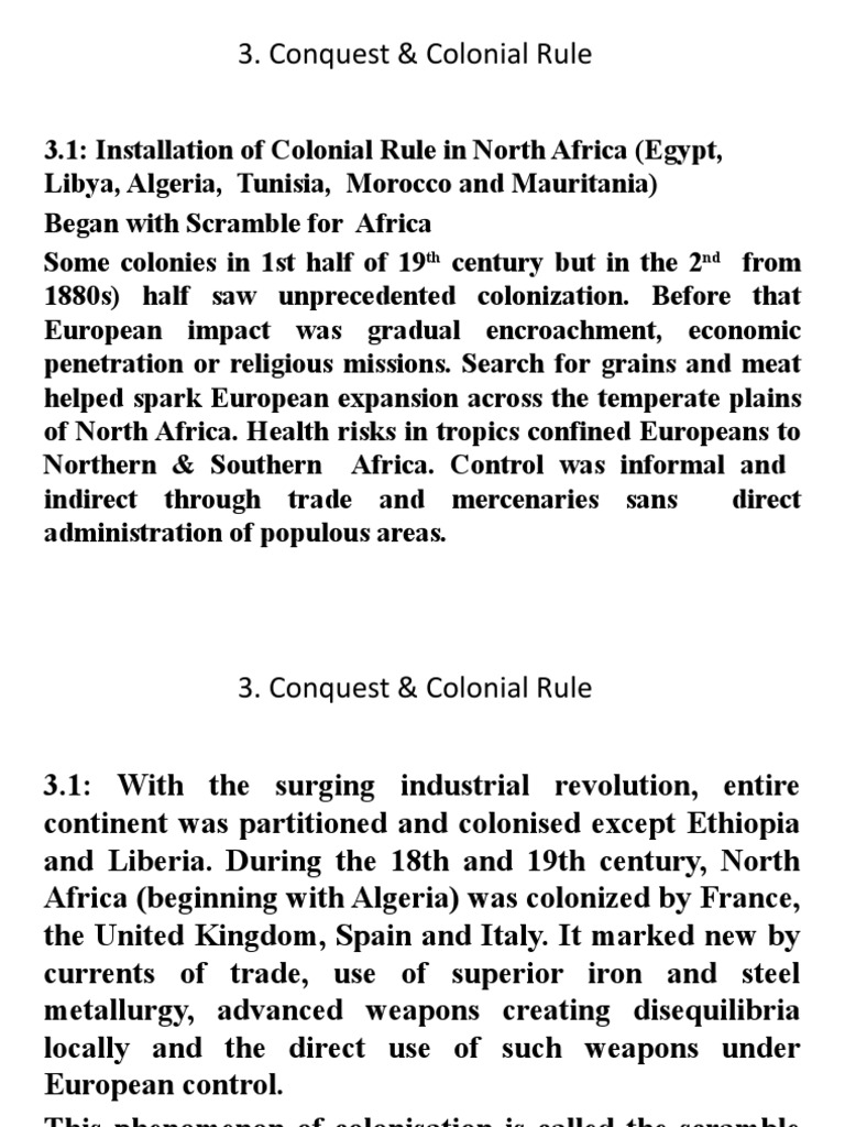 Colonial Rule in North Africa Explained | PDF | British Empire ...