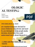 Psychological Testing - PPT (Joshua Pastoral & Camille Organis)