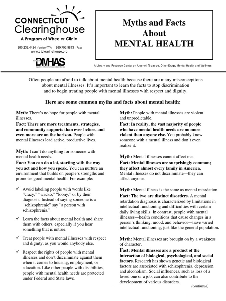 Myths And Facts About Mental Illness