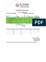 Provisional Grade Sheet: B.A. E.P.Sm Semester V Roll Number: 121318008041 Student Name: TUNK KUSHI