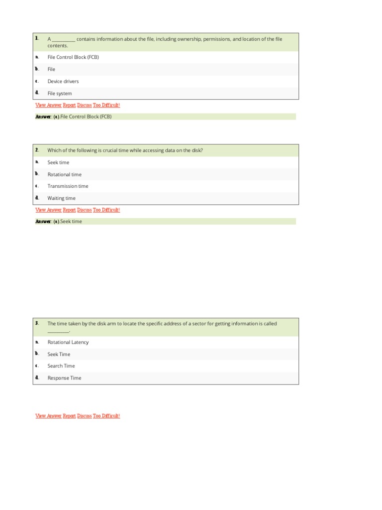 File Control Block and Disk Access Methods | PDF | File System | Cache ...