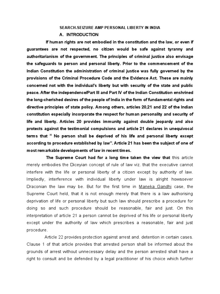 10 - Chapter 4 Search - Seizure and Personal Liberty | PDF | Search And ...
