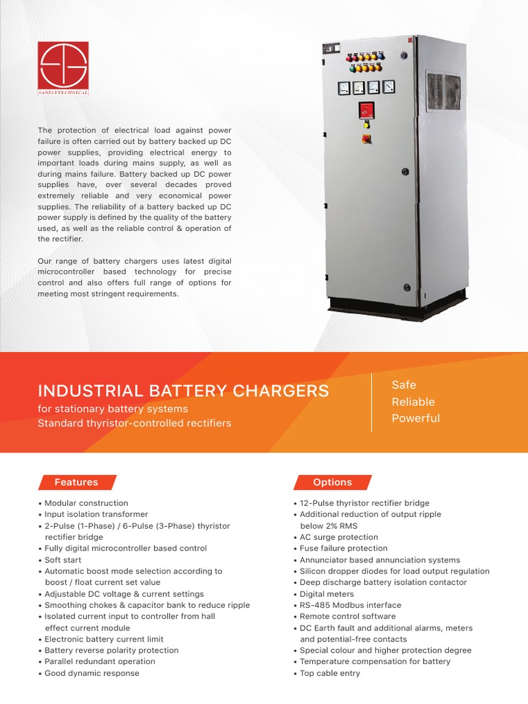 Substation Battery Charger Specifications | PDF | Rectifier | Power Supply