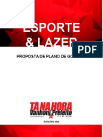 Esporte & Lazer Proposta de Plano de Governo