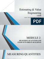 Estimating & Value Engineering: Measuring Quantities and Items of Works