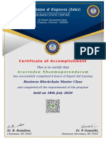 Certificate of Accomplishment: Aravindan Shanmugasundaram