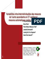 Variabilités intra et inter individuelles des mesures de l'aorte ascendante en CT cardiaque.Mesures manuelles VS automatiques