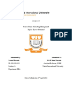 Course Name: Marketing Management Topics: Types of Demand: Assignment